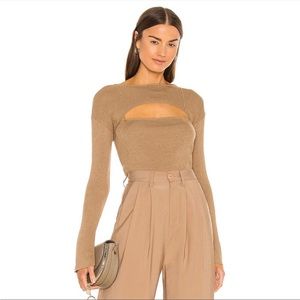 NWOT. New Bubish Revolve Paloma knit sweater in Mocha
Size Medium